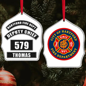 Fire Protection Fire Department Logo, Personalized Shape Ornament - Ornament - GoDuckee