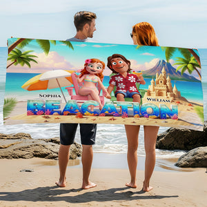 Beacation Beach Towel Personalized Gifts for Couple 03QHDT120725HG - Beach Towel - GoDuckee