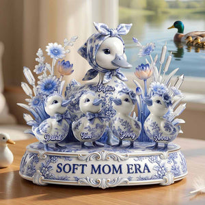 Toile De Jouy Duck Mom Acrylic Plaque - Personalized Gifts For Mother's Day Plaque 04PADT270426 - Shaped Plaques - GoDuckee