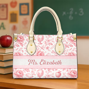 Classic Toile Pattern Leather Bag – Personalized Gifts For Teacher 03pgqn070725 - Leather Bag - GoDuckee