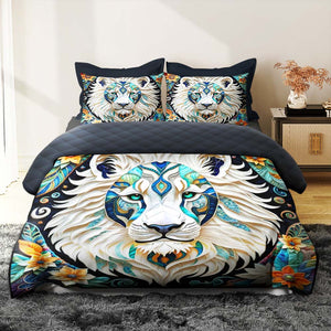 Custom Lion Quilt Bed Set 02hutn170125 - Blanket - GoDuckee
