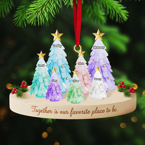 Personalized Gifts For Family, Christmas Tree Sea Glass Family Acrylic Ornament 01nata131025 - Ornament - GoDuckee