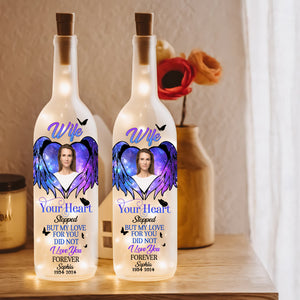 Personalized Memorial Gift For Heavenly Wife Bottle Lamp Custom Photo 021XQLU220225 - Bottle Lamp - GoDuckee