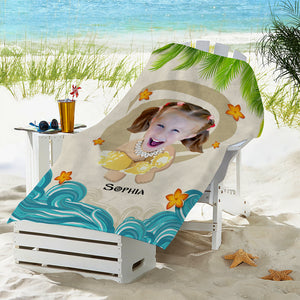 Baby Girl Beach Trip, Personalized Beach Towel, Summer Gift For Baby Girl 03qhqn190623 - Beach Towel - GoDuckee