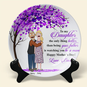 Personalized Gifts For Mom Round Plate Happy Mother's Day 04KAQN120325HG - Ceramic Round Plate - GoDuckee