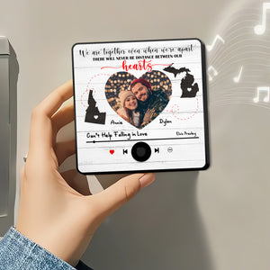 Custom Music & Photo For Couple Music Fridge Magnet Long Distance 04XQLU271224 - Fridge Magnet - GoDuckee