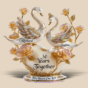 Swan Couple Plaque - Personalized Gifts For Couple 04tgqn300525 - Shaped Plaques - GoDuckee