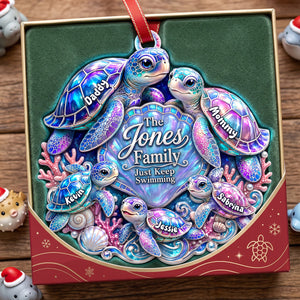 Turtle Family Ornament – Personalized Christmas Gifts For Family 03huta270826