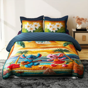 Tropical Beach - Personalized Gifts For Couple Quilt Bedding Set 03tgtn300625 - Blanket - GoDuckee