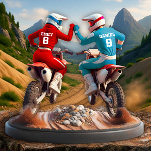 Dirt Bike Couple Acrylic Plaque - Personalized Gifts For Couple 01OHLU120625 - Shaped Plaques - GoDuckee