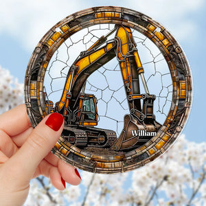 Personalized Gifts Colorful Excavator Suncatcher Ornament 11ACDT060924 - Ornament - GoDuckee