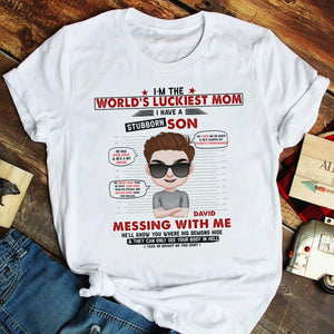 The World's Luckiest Mom Personalized Mother And Son Shirt Gift For Mom - Shirts - GoDuckee