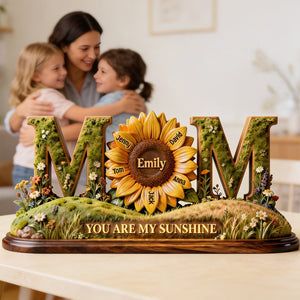Sunflower Sunshine Acrylic Plaque - Personalized Gift For Mom 01HYTN290126 - Shaped Plaques - GoDuckee