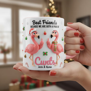 Flamingo Besties Accent Mug - Personalized Gifts For Besties 05NALU151125 - Coffee Mug - GoDuckee