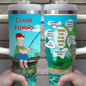 Personalized Gifts For Fishing Lovers Tumbler Handle 04TGMH220125HG - Tumbler Cup - GoDuckee
