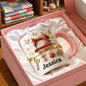 Sewing Machine Accent Mug, Personalized Gifts For Sewing Lovers 03qhtn241225 - Coffee Mug - GoDuckee