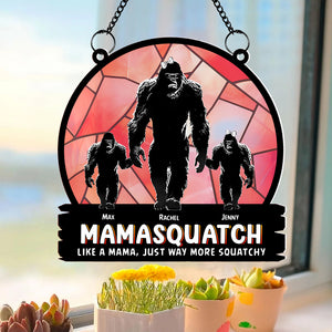 Personalized Gifts For Bigfoot Mom Suncatcher Window Hanging Ornament 02QHTN250424 Mother's Day - Ornaments - GoDuckee