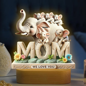 Personalized Gifts For Mom Elephant LED Light 01hutn170425 - Led Night Light - GoDuckee