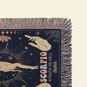 Zodiac Sign-Personalized Woven Blanket- Gift For Zodiac Lovers- Christmas Gift- Zodiac Sign Blanket - Blanket - GoDuckee