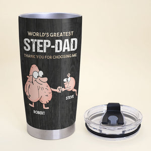 World's Greatest Step-Dad Personalized Tumbler, Gift For Dad, Father's Day Gift - Tumbler Cup - GoDuckee