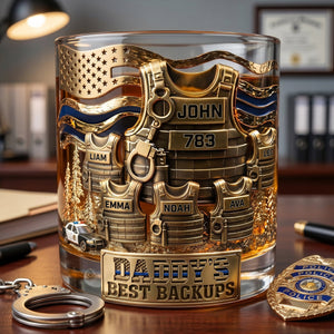 Legendary Police Dad Round Glass, Personalized Gifts For Police Officer, Sheriff, Captain Dad 04qhlu270526 - Glass - GoDuckee