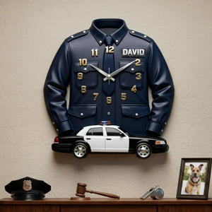 Personalized Gifts For Police Officers Acrylic Hanging Wall Clock 02totn060126 - Hanging Wall Clock - GoDuckee
