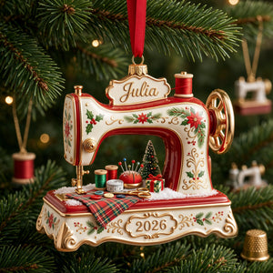 Sew Merry & Bright Christmas Ornament - Personalized Gifts For Sewing Lovers 01PGLU141026 - Ornament - GoDuckee