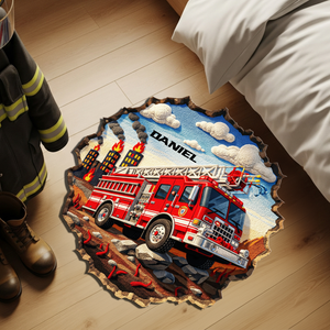 Rescue Hero Firetruck Doormat - Personalized Gifts For Firefighter 05OHLU130825 - Doormat - GoDuckee