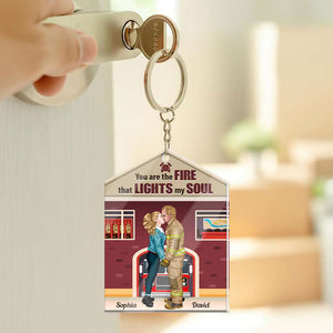 You're The Fire That Lights My Soul, Personalized Keychain, Couple Gifts - Keychains - GoDuckee