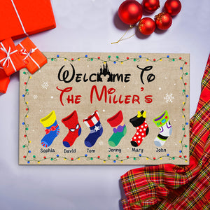 Socks Family Welcome To Our House 02natn271023 Personalized Door Mat - Doormat - GoDuckee