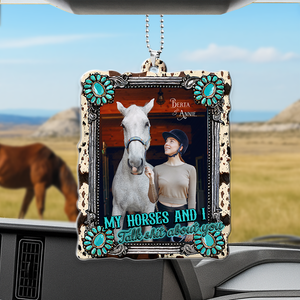 My Horses Car Ornament Custom Photo Gifts For Horse Lovers 05HULU180725 - Ornament - GoDuckee
