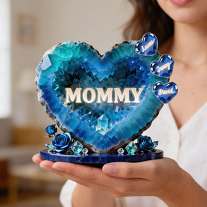 Mommy Heart Acrylic Plaque - Personalized Gifts For Mom 02hytn050226 - Shaped Plaques - GoDuckee