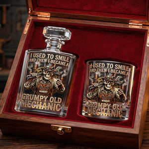 Grumpy Old Mechanic Decanter Set - Personalized Gift For Mechanics 04PADT030326 - Bottle - GoDuckee