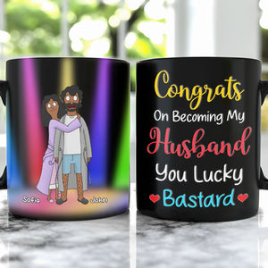 Personalized Gifts For Couple Coffee Mug Congrats On Becoming My Wife You Lucky 03OHMH060225HG - Coffee Mug - GoDuckee