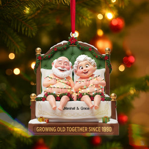 Personalized Gifts For Christmas, Lovely Old Couple Acrylic Ornament 01ohmg270925 - Ornament - GoDuckee