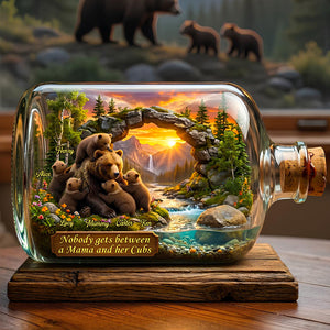 Mama Bear And Kids In Miniature Ecosystem Acrylic Plaque - Personalized Gifts For Mothers 01todt270426 - Shaped Plaques - GoDuckee
