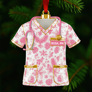 Nurse Toile de Jouy Acrylic Ornament - Personalized Christmas Gifts For Nurse 05PGDT300925 - Ornament - GoDuckee