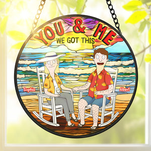Personalized Gifts For Couple Stained Glass 01huqn280225pa - Ornament - GoDuckee