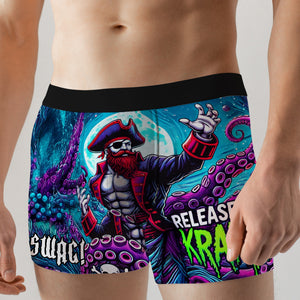 Funny Gifts For Him Pirates Men's Boxers 04xqtn050225 Release The Kraken - Boxer Briefs - GoDuckee
