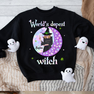 World's Dopest Witch, Personalized Weedhead Shirt, Gift For Witch Lover - Shirts - GoDuckee