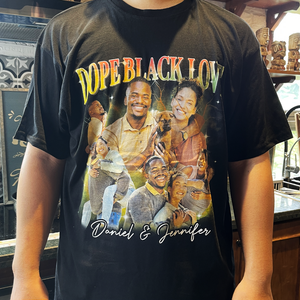 Dope Black Love, Couple Gift, Personalized Shirt, Black Couple Custom Photo Shirt - Shirts - GoDuckee