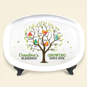 Grandma's Blessing, Personalized Resin Plate, Gifts For Grandma - Resin Plate - GoDuckee