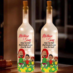 Personalized Gift For Mom Bottle Lamp Mom & Her Children Holding Hands 03XQLU150225HH - Bottle Lamp - GoDuckee