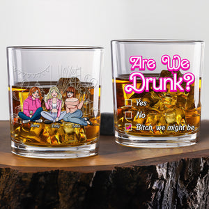 Personalized Gifts For Besties 11oz Round Whiskey Glass Drinking Girls 02OHMH150125HH - Whiskey Glass - GoDuckee