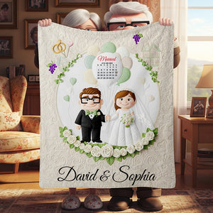 Romantic Couple Wedding Blanket Personalized Gifts For Couple 05OHDT250625 - Blanket - GoDuckee