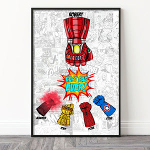 Fist Bump, Best Dad Ever - Personalized Canvas Poster - Father's Day Gift For Dad - Poster & Canvas - GoDuckee