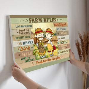 Personalized Gifts For Farmer Couples Canvas Print Farm Rules 02KALU150125HG - Poster & Canvas - GoDuckee