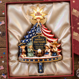 A Pray For America Christmas Tree Topper - Personalized Gifts For Patriots 03QHTA220826