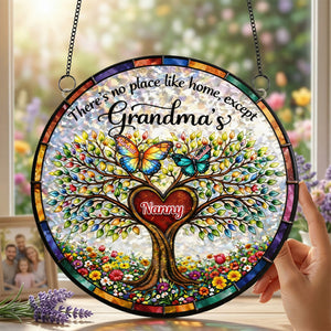 Butterfly Family Tree Suncatcher Ornament - Personalized Gifts For Grandma 06tymg040326 - Ornament - GoDuckee