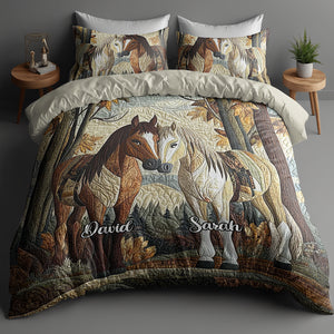 Personalized Gifts For Horse Couple Quilt Bedding Set Special Line 021kaqn170125 - Blanket - GoDuckee